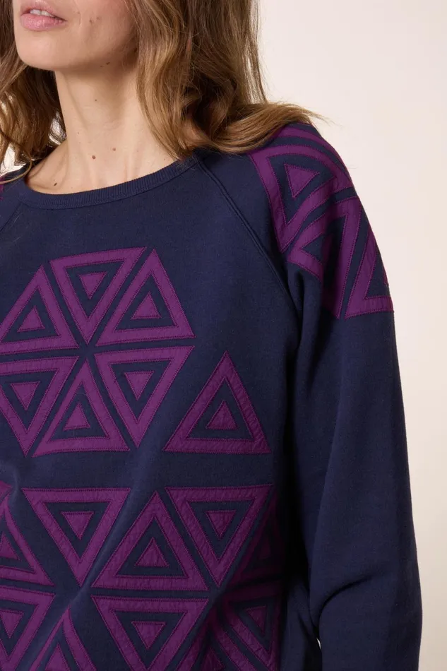 Sweatshirts Women Leon and Harper Shine Triangle Sweatshirt Navy