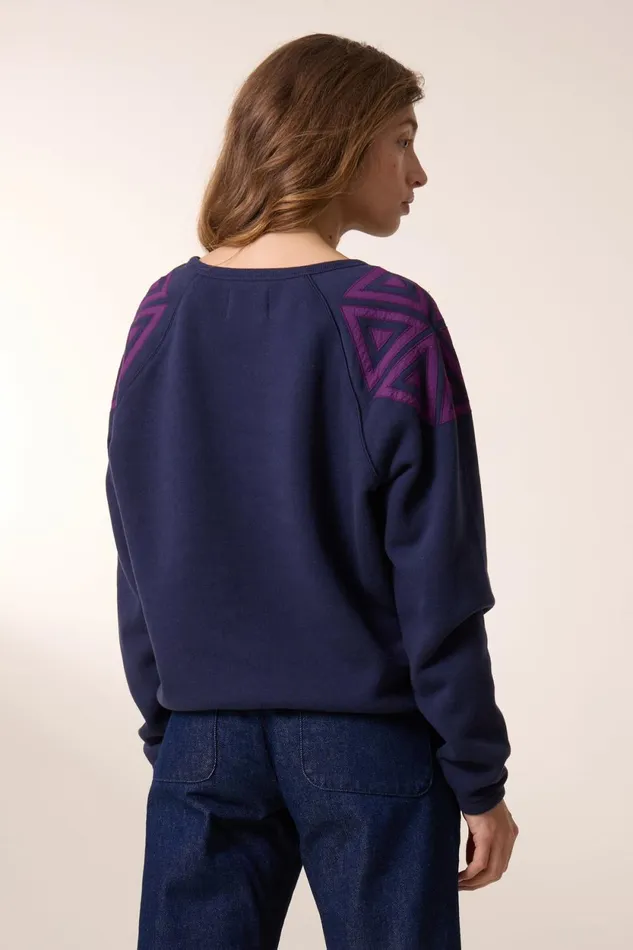Sweatshirts Women Leon and Harper Shine Triangle Sweatshirt Navy