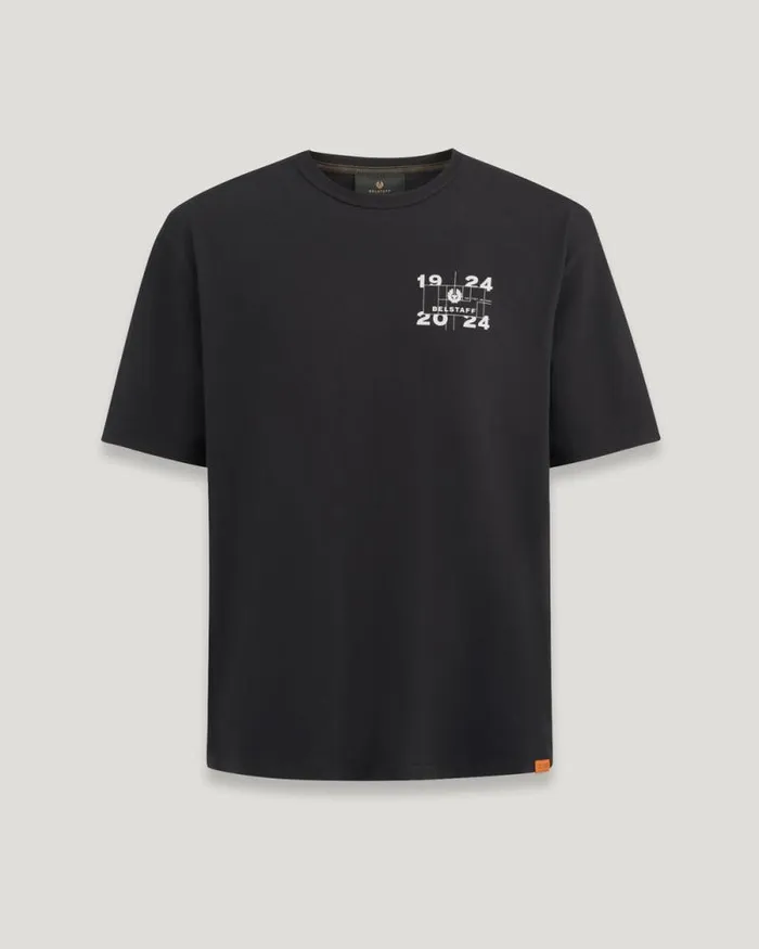 TShirts Men Belstaff Centenary Double Logo TShirt Black