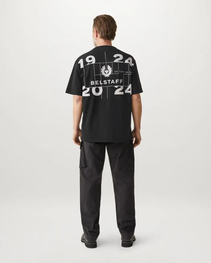 TShirts Men Belstaff Centenary Double Logo TShirt Black TShirts Men Belstaff Centenary Double Logo TShirt Black