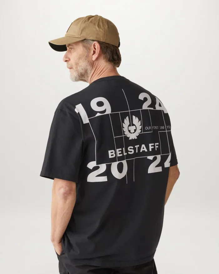 TShirts Men Belstaff Centenary Double Logo TShirt Black TShirts Men Belstaff Centenary Double Logo TShirt Black
