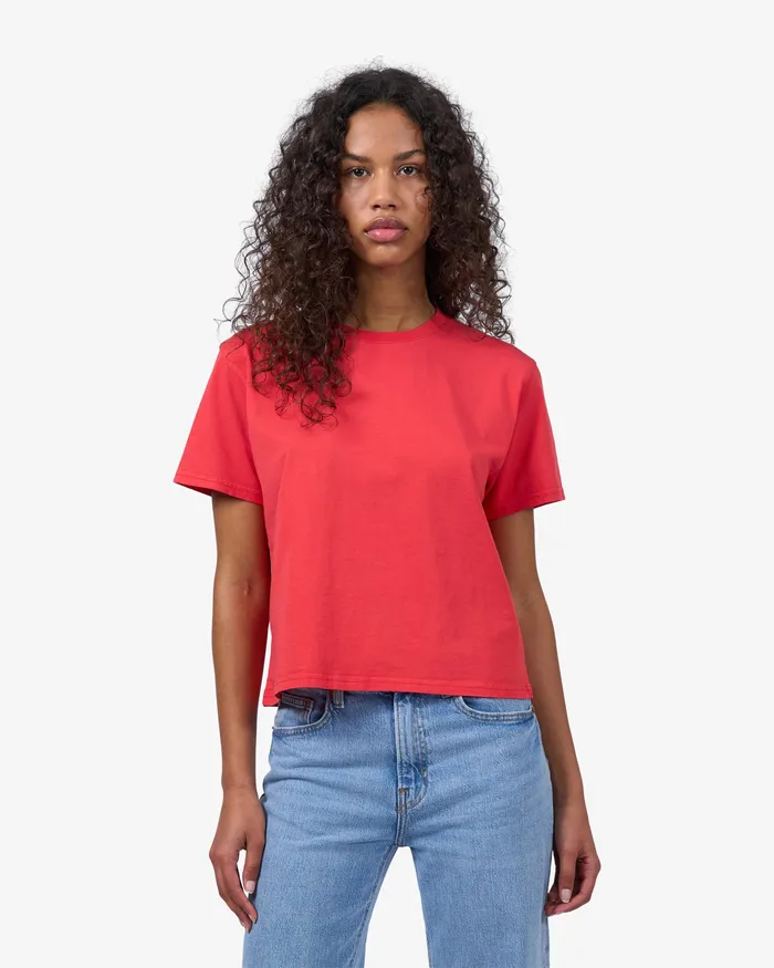 TShirts Organic Boxy Crop Tee 8211 Navy Blue Colorfulstandard Women
