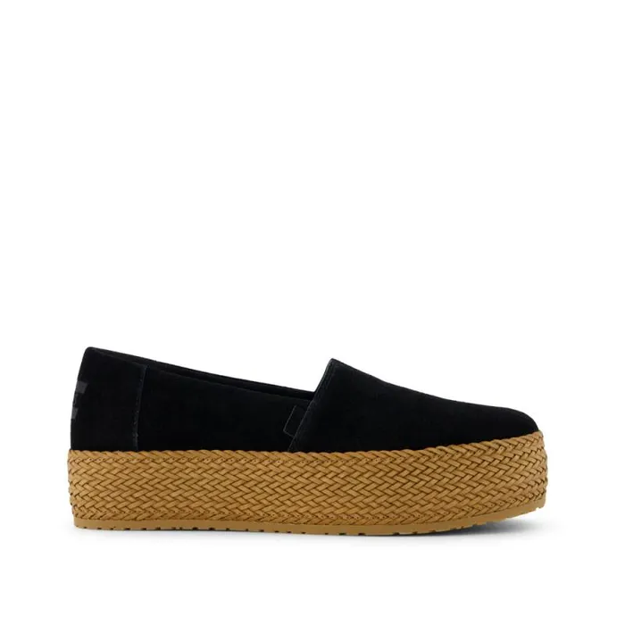 Toms Alpargatas Valencia Platform Espadrille Black Suede 8211 Women