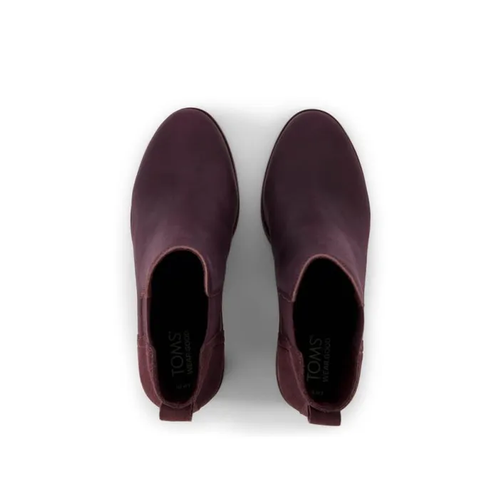Toms Boots and Booties Evelyn Chelsea Heeled Boot Blackberry Leather Suede 8211 Women Toms Boots and Booties Evelyn Chelsea Heeled Boot Blackberry Leather Suede 8211 Women