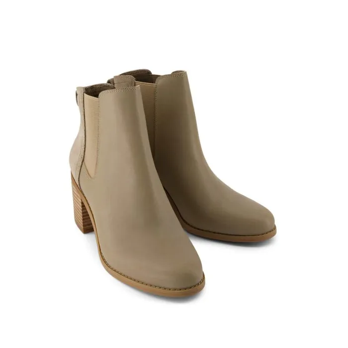 Toms Boots and Booties Evelyn Chelsea Heeled Boot Dune Leather Suede 8211 Women Toms Boots and Booties Evelyn Chelsea Heeled Boot Dune Leather Suede 8211 Women