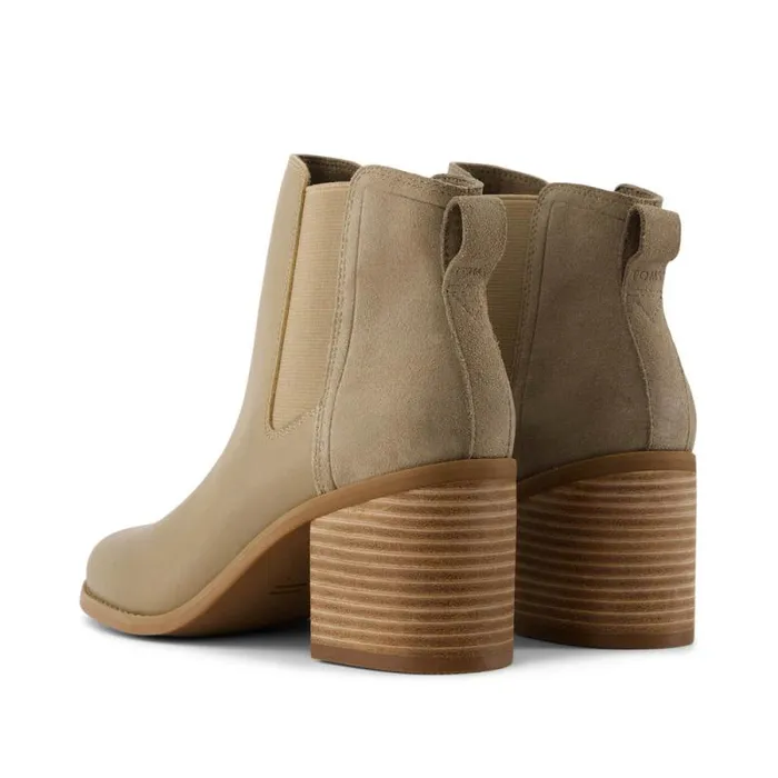 Toms Boots and Booties Evelyn Chelsea Heeled Boot Dune Leather Suede 8211 Women Toms Boots and Booties Evelyn Chelsea Heeled Boot Dune Leather Suede 8211 Women
