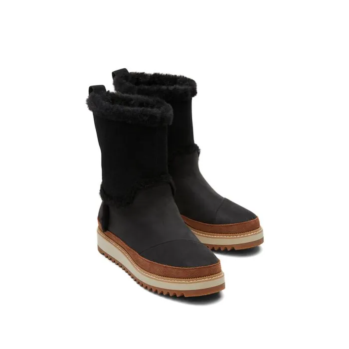 Toms Boots and Booties Makenna Boot Water Resistant Faux Fur Black 8211 Women Toms Boots and Booties Makenna Boot Water Resistant Faux Fur Black 8211 Women