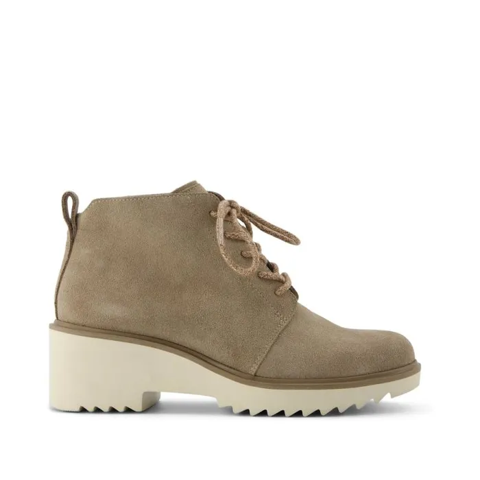 Toms Boots and Booties Maude Wedge LaceUp Boot Natural Suede 8211 Women