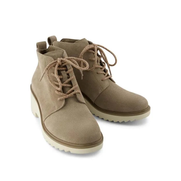 Toms Boots and Booties Maude Wedge LaceUp Boot Natural Suede 8211 Women Toms Boots and Booties Maude Wedge LaceUp Boot Natural Suede 8211 Women