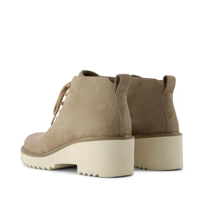 Toms Boots and Booties Maude Wedge LaceUp Boot Natural Suede 8211 Women Toms Boots and Booties Maude Wedge LaceUp Boot Natural Suede 8211 Women