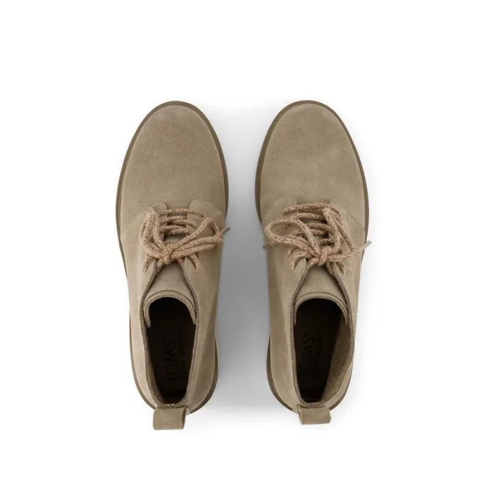 Toms Boots and Booties Maude Wedge LaceUp Boot Natural Suede 8211 Women Toms Boots and Booties Maude Wedge LaceUp Boot Natural Suede 8211 Women