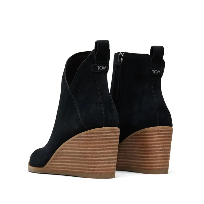 Toms Boots and Booties Sutton Wedge Ankle Bootie Black Suede 8211 Women Toms Boots and Booties Sutton Wedge Ankle Bootie Black Suede 8211 Women
