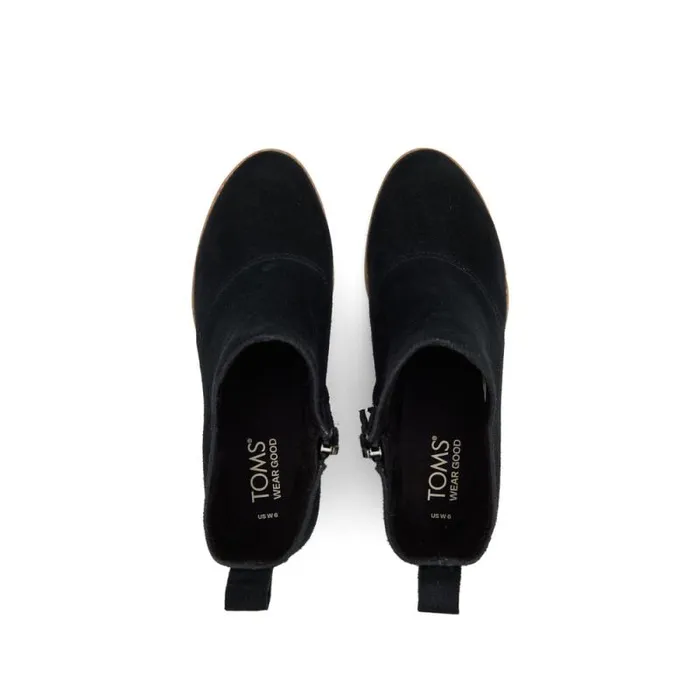 Toms Boots and Booties Sutton Wedge Ankle Bootie Black Suede 8211 Women Toms Boots and Booties Sutton Wedge Ankle Bootie Black Suede 8211 Women