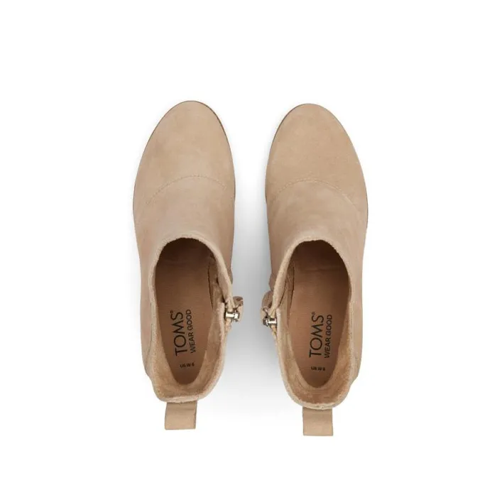 Toms Boots and Booties Sutton Wedge Ankle Bootie Oatmeal Suede 8211 Women Toms Boots and Booties Sutton Wedge Ankle Bootie Oatmeal Suede 8211 Women
