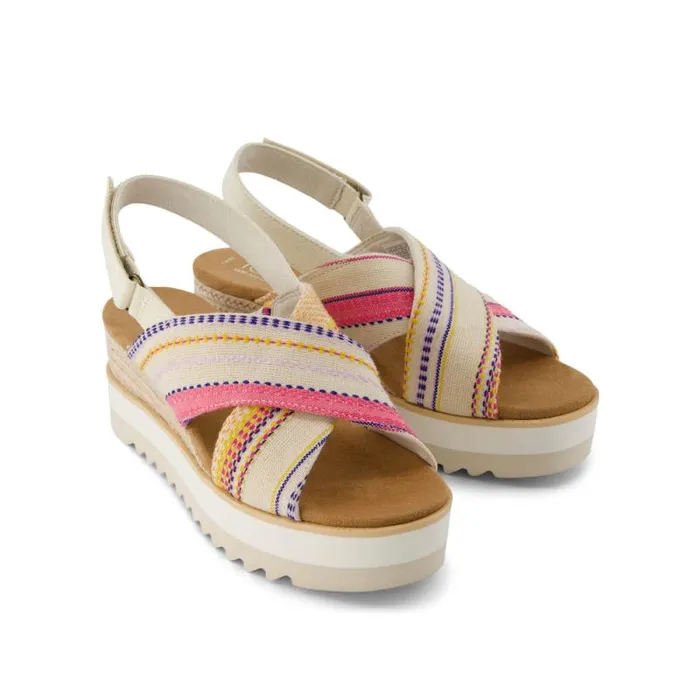 Toms Espadrilles Diana Crossover Wedge Sandal Fuchsia Stripes 8211 Women Toms Espadrilles Diana Crossover Wedge Sandal Fuchsia Stripes 8211 Women