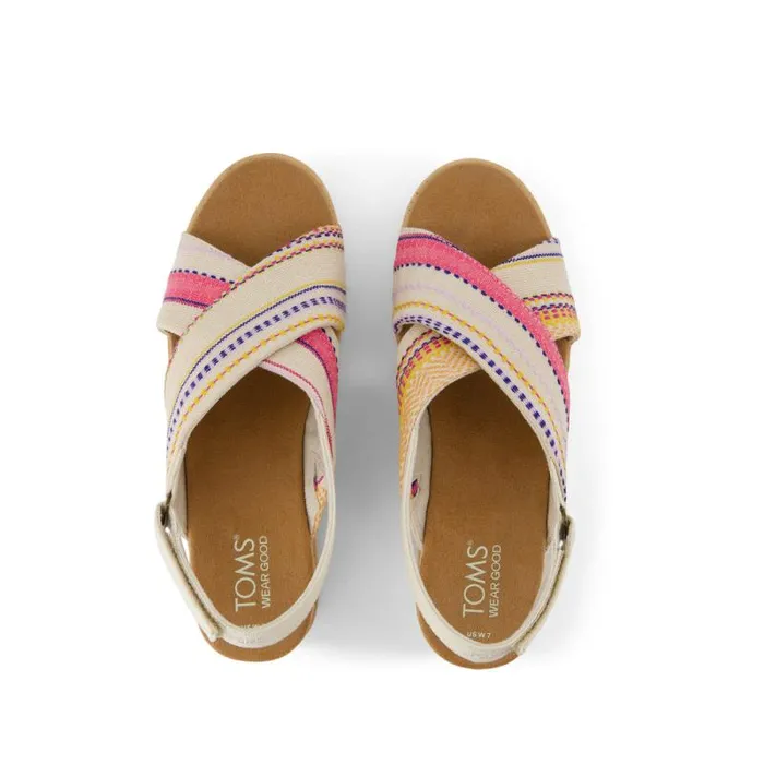 Toms Espadrilles Diana Crossover Wedge Sandal Fuchsia Stripes 8211 Women Toms Espadrilles Diana Crossover Wedge Sandal Fuchsia Stripes 8211 Women