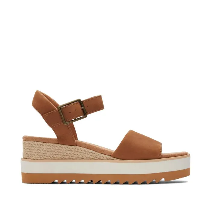 Toms Espadrilles Diana Wedge Sandal Tan Leather 8211 Women