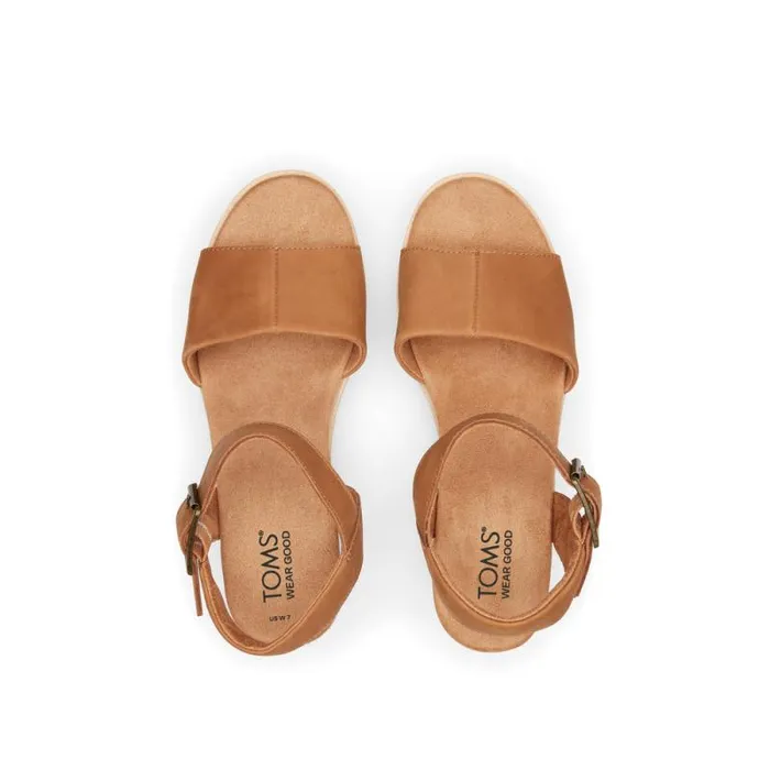 Toms Espadrilles Diana Wedge Sandal Tan Leather 8211 Women Toms Espadrilles Diana Wedge Sandal Tan Leather 8211 Women