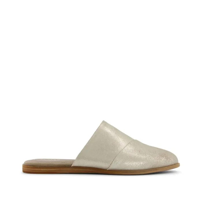 Toms Flats and Loafers Jade Flat Champagne Metallic Suede 8211 Women