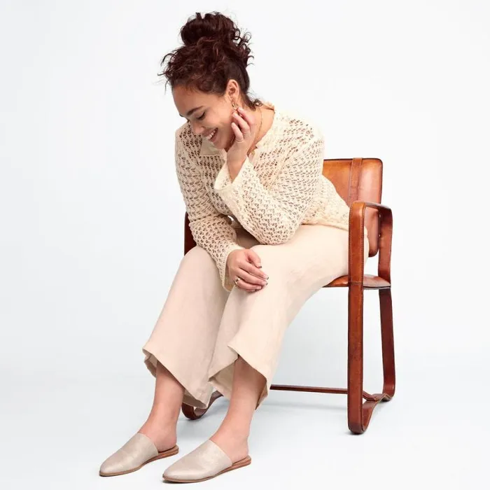 Toms Flats and Loafers Jade Flat Champagne Metallic Suede 8211 Women Toms Flats and Loafers Jade Flat Champagne Metallic Suede 8211 Women