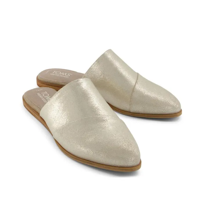 Toms Flats and Loafers Jade Flat Champagne Metallic Suede 8211 Women Toms Flats and Loafers Jade Flat Champagne Metallic Suede 8211 Women