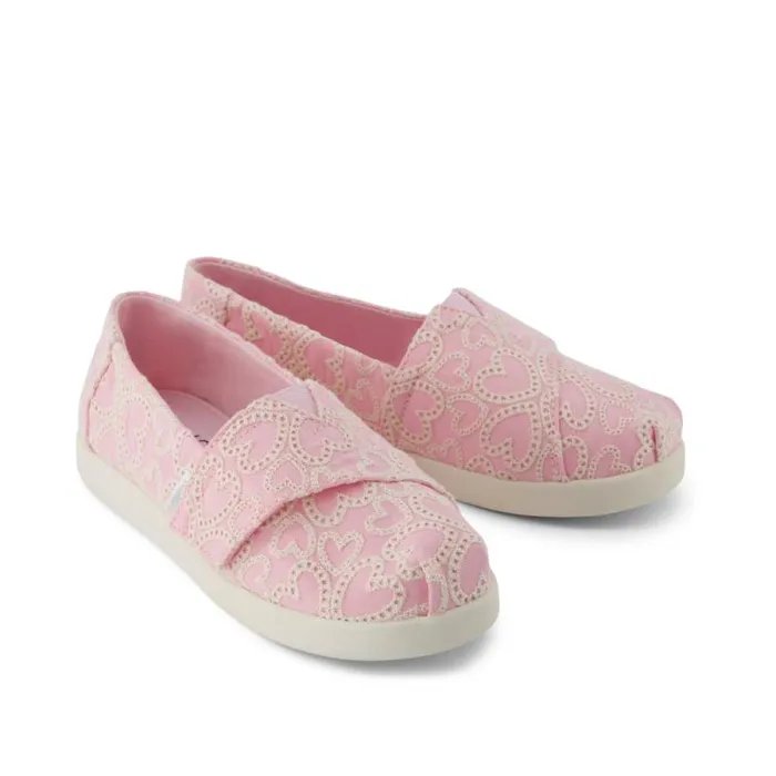 Toms Slip Ons Alpargata Classic Kids Shoe Pink Hearts Eyelet Lace 8211 Kids Toms Slip Ons Alpargata Classic Kids Shoe Pink Hearts Eyelet Lace 8211 Kids