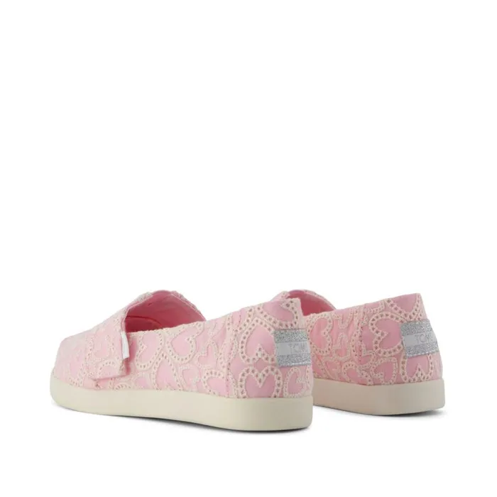 Toms Slip Ons Alpargata Classic Kids Shoe Pink Hearts Eyelet Lace 8211 Kids Toms Slip Ons Alpargata Classic Kids Shoe Pink Hearts Eyelet Lace 8211 Kids