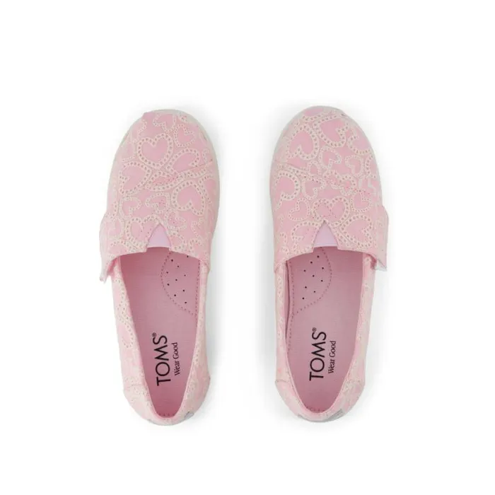 Toms Slip Ons Alpargata Classic Kids Shoe Pink Hearts Eyelet Lace 8211 Kids Toms Slip Ons Alpargata Classic Kids Shoe Pink Hearts Eyelet Lace 8211 Kids