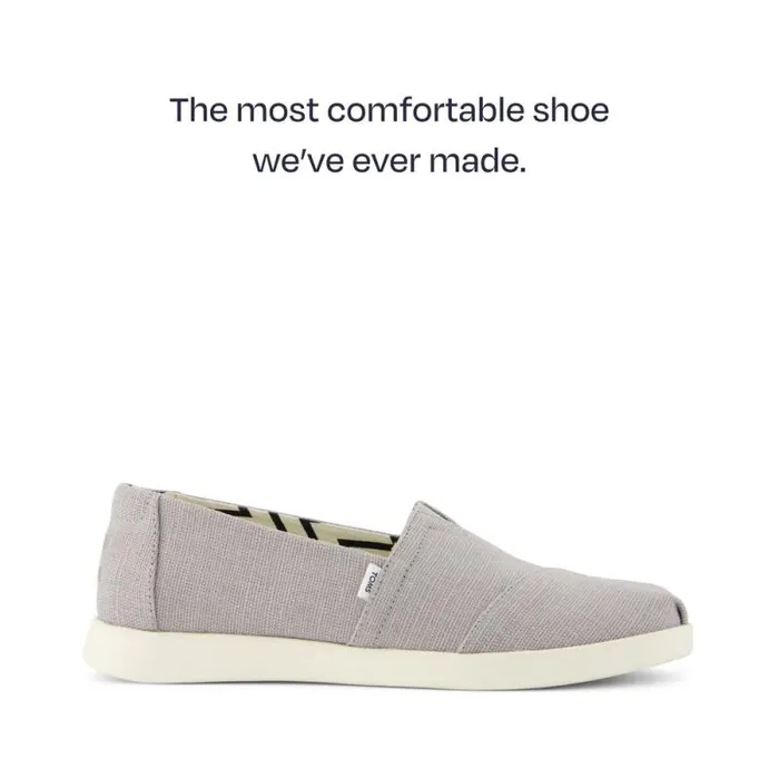 Toms Slip Ons Alpargata Plus Drizzle Grey Heritage Canvas 8211 Women