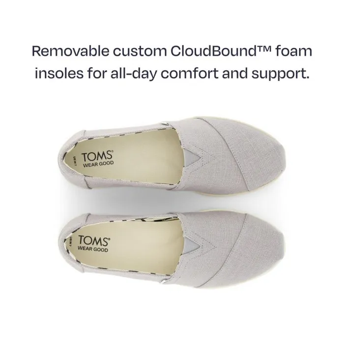 Toms Slip Ons Alpargata Plus Drizzle Grey Heritage Canvas 8211 Women Toms Slip Ons Alpargata Plus Drizzle Grey Heritage Canvas 8211 Women