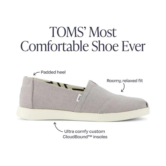 Toms Slip Ons Alpargata Plus Drizzle Grey Heritage Canvas 8211 Women Toms Slip Ons Alpargata Plus Drizzle Grey Heritage Canvas 8211 Women