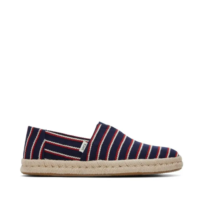 Toms Slip Ons Alpargata Rope 20 Espadrille Navy Woven Stripes 8211 Men