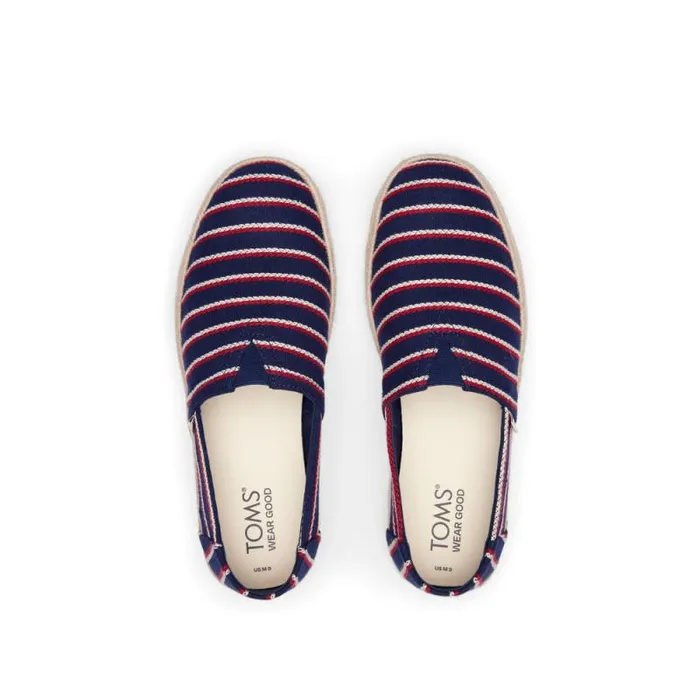 Toms Slip Ons Alpargata Rope 20 Espadrille Navy Woven Stripes 8211 Men Toms Slip Ons Alpargata Rope 20 Espadrille Navy Woven Stripes 8211 Men