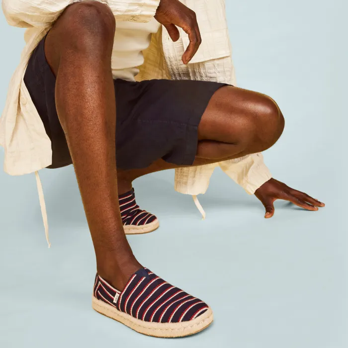 Toms Slip Ons Alpargata Rope 20 Espadrille Navy Woven Stripes 8211 Men Toms Slip Ons Alpargata Rope 20 Espadrille Navy Woven Stripes 8211 Men