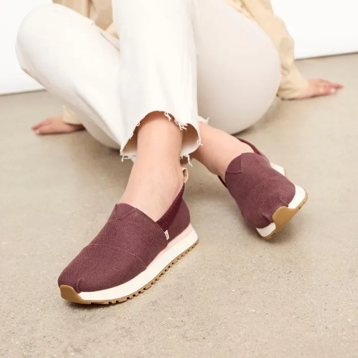 Toms Slip Ons Resident 20 Sneaker Burgundy Heritage Canvas 8211 Women Toms Slip Ons Resident 20 Sneaker Burgundy Heritage Canvas 8211 Women