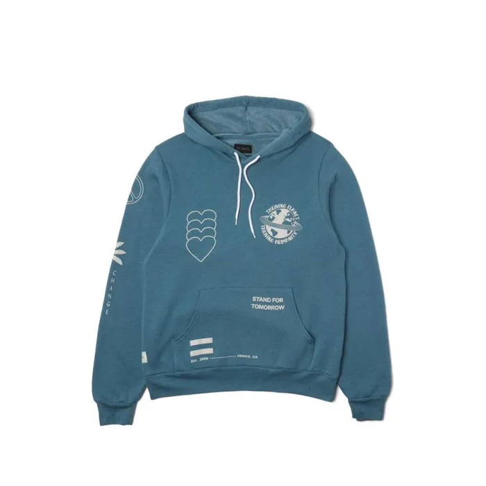 Toms Sweatshirts Multi Graphic Fleece Hoodie Teal Print 8211 Gear
