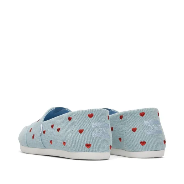 Toms TOMS Classics Alpargata Cloudbound Denim Embroidered Hearts 8211 Women Toms TOMS Classics Alpargata Cloudbound Denim Embroidered Hearts 8211 Women
