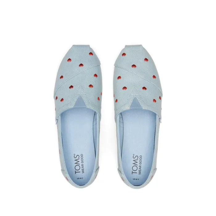 Toms TOMS Classics Alpargata Cloudbound Denim Embroidered Hearts 8211 Women Toms TOMS Classics Alpargata Cloudbound Denim Embroidered Hearts 8211 Women