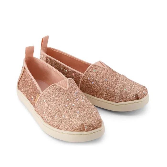Toms TOMS Classics Alpargata Kids Shoe Cosmic Rose Gold Glitter 8211 KidsWomen Toms TOMS Classics Alpargata Kids Shoe Cosmic Rose Gold Glitter 8211 KidsWomen