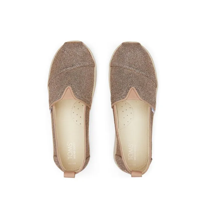 Toms TOMS Classics Alpargata Kids Shoe Gold Sparkle Kni 8211 KidsWomen Toms TOMS Classics Alpargata Kids Shoe Gold Sparkle Kni 8211 KidsWomen