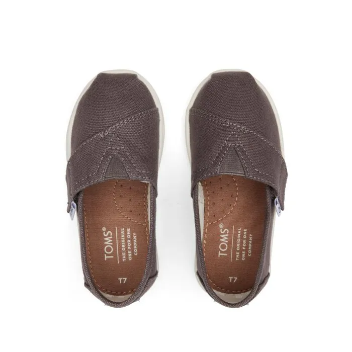 Toms TOMS Classics Alpargata Toddler Shoe Ash Canvas 8211 WomenKids Toms TOMS Classics Alpargata Toddler Shoe Ash Canvas 8211 WomenKids