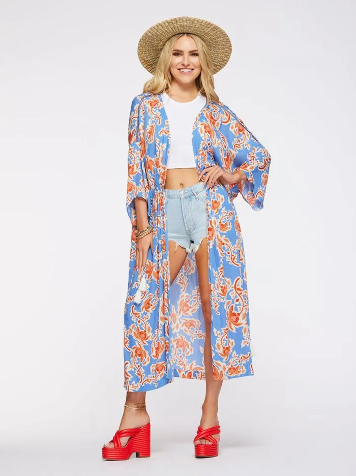 Tops Clothing Jessica Simpson Lailaa Kimono In Defined Botanicals