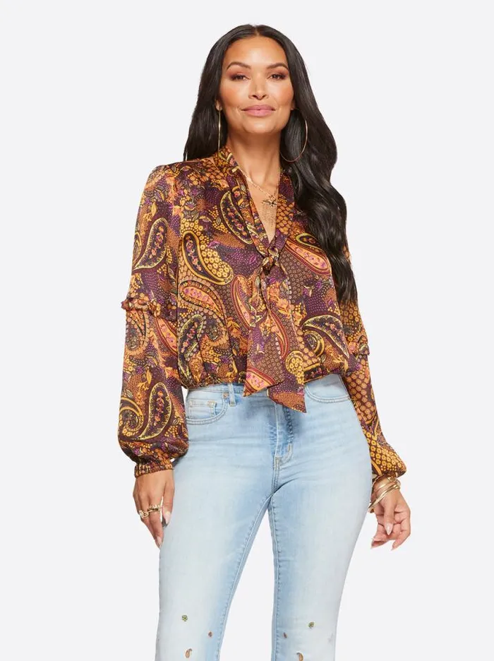 Tops Clothing Jessica Simpson Marisol Top In Paisley Confetti