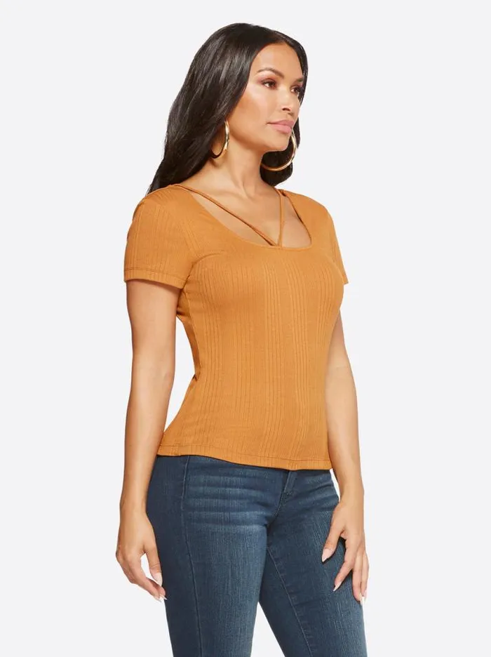 Tops Clothing Jessica Simpson Pippa Top In Glazed Ginger