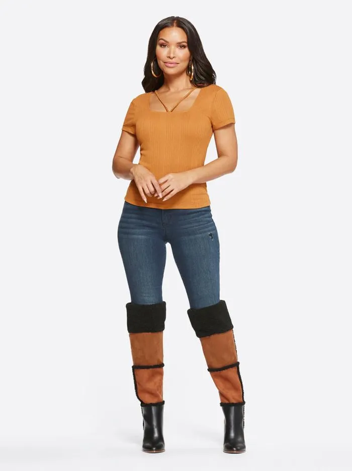Tops Clothing Jessica Simpson Pippa Top In Glazed Ginger