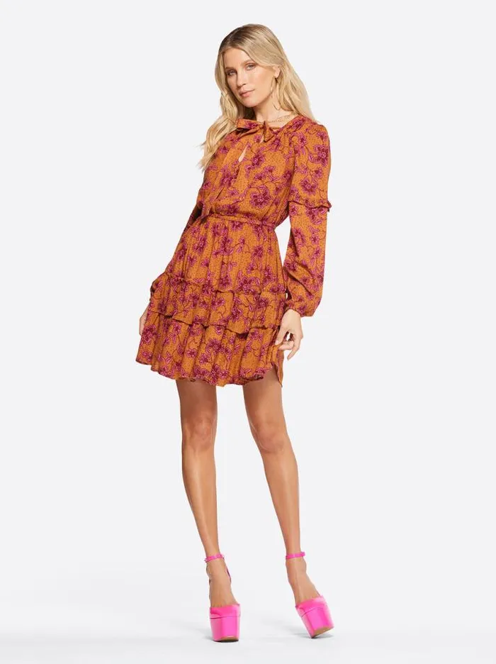 Tops Clothing Jessica Simpson Reina Dress In Botanical Pebbles