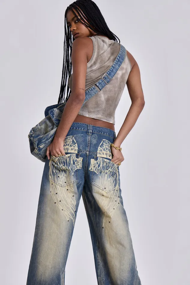 Tops Shop Blue Ethereal Colossus Jeans Jaded London Women