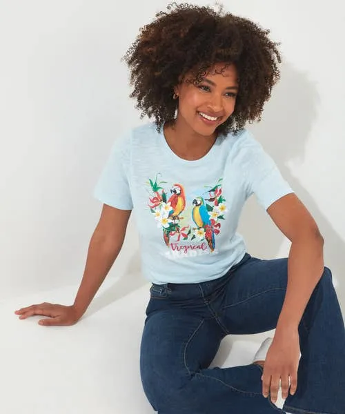 Tops Tunics and Blouses Apparel Joebrowns Tropical Paradise Tee Blue