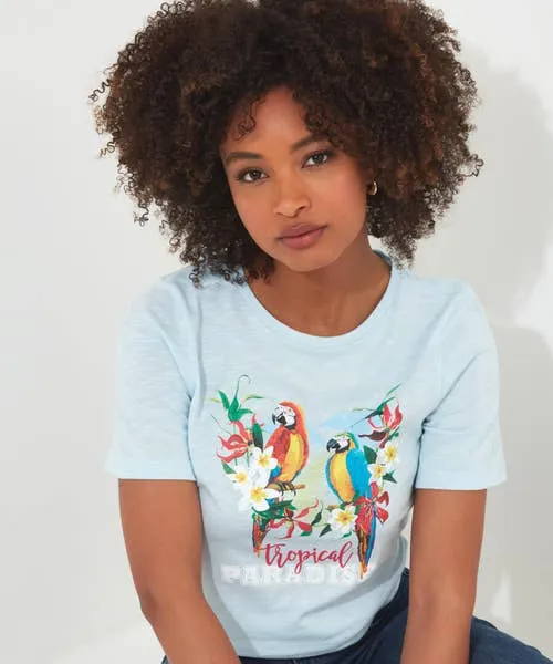 Tops Tunics and Blouses Apparel Joebrowns Tropical Paradise Tee Blue Tops Tunics and Blouses Apparel Joebrowns Tropical Paradise Tee Blue