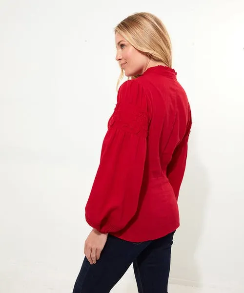 Tops Tunics and Blouses Joebrowns Apparel Patsy Long Sleeve Blouse RedWhite Tops Tunics and Blouses Joebrowns Apparel Patsy Long Sleeve Blouse RedWhite